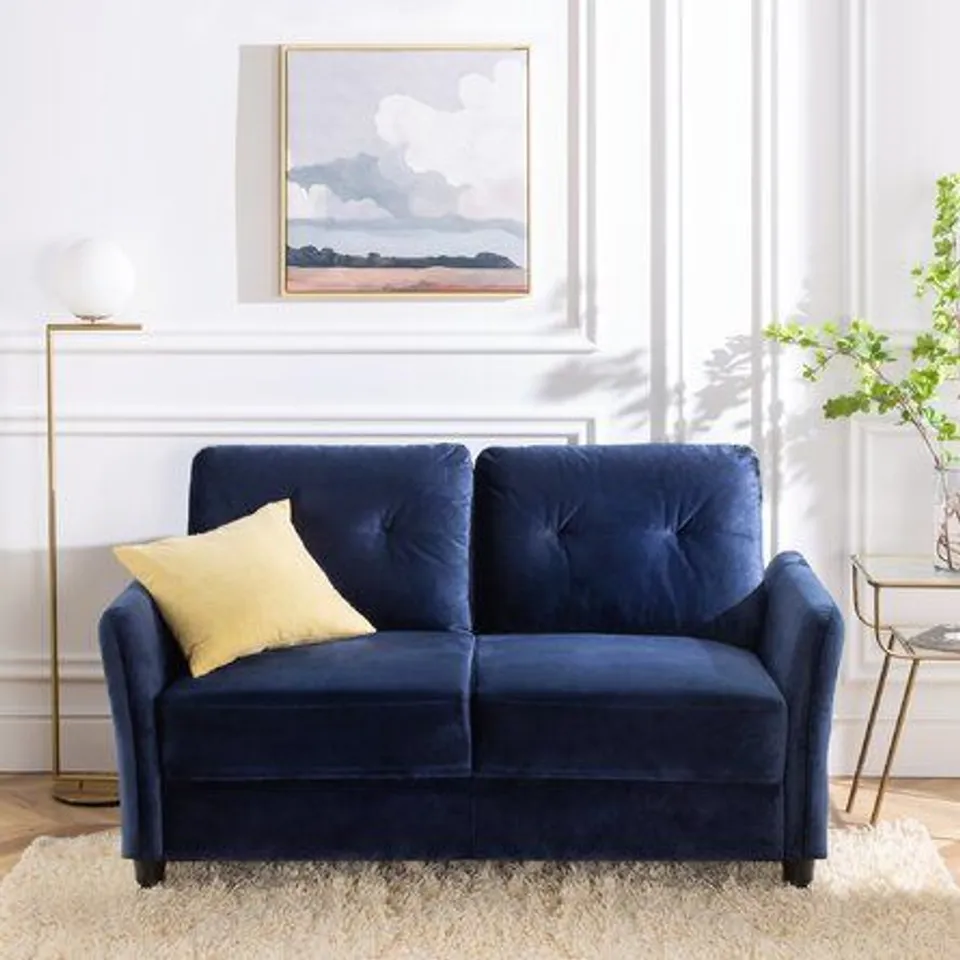 BOXED 2 SEATER UPHOLSTERED LOVESEAT