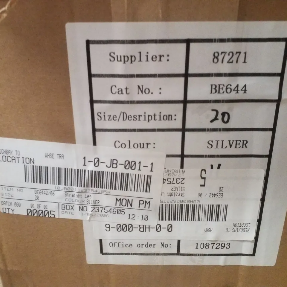 BOX CONTAINING APPROXIMATELY 5 BRAND NEW SIMPLY BE SILVER METALLIC COATED STRAIGHT LEG JEANS - SIZE 20