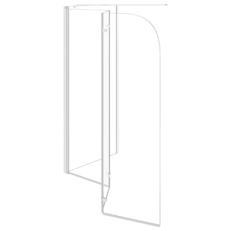 BOXED VIDA IRVONA L SHAPE TEMPERED GLASS FOLDING BATH SCREEN (1 BOX)