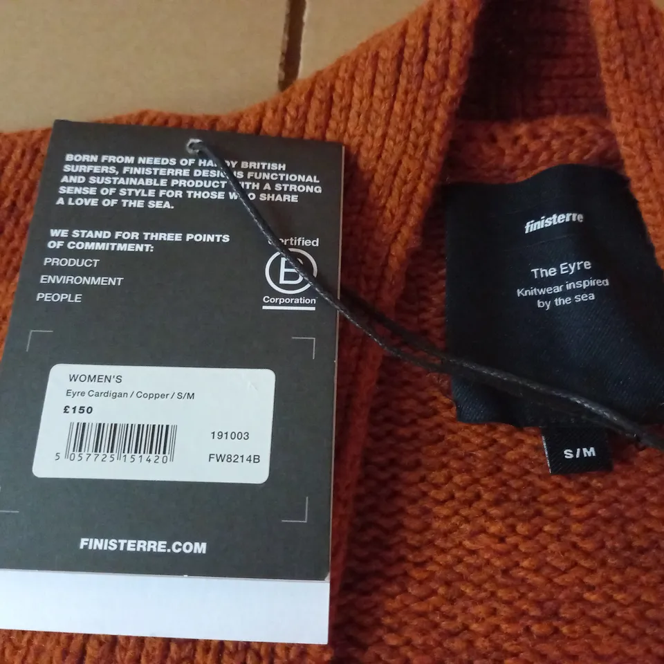 FINISTERRE EYRE CARDIGAN IN COPPER - S/M