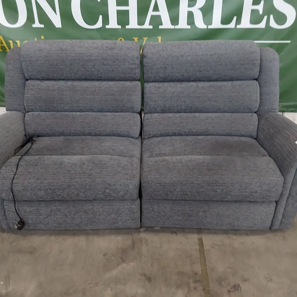 QUALITY BRITISH DESIGNER PARKER KNOLL COLORADO POWER RECLINING THREE SEATER SOFA CHARCOAL FABRIC 