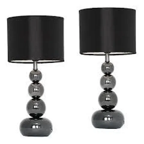 BOXED MARISSA TABLE LAMP WITH SHADE (SET OF 2) - BLACK CHROME/BLACK (2 BOXES)