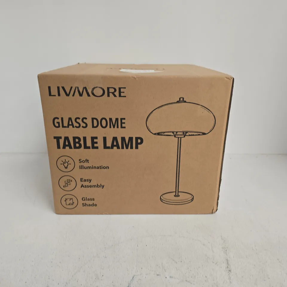 LIVMORE GLASS DOME TABLE LAMP – BOXED