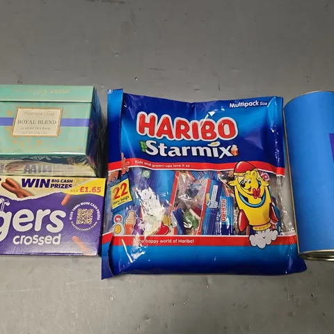 APPROXIMATELY 7 ASSORTED FOOD ITEMS TO INCLUDE - HARIBO STARMIX , SELFRIDGES&CO SALTED CARAMEL BISCUITS ETC