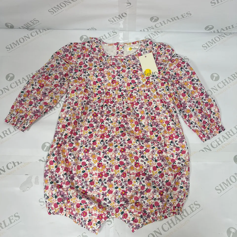 BODEN BABY LONG SLEEVED WOVEN ROMPER IN PINK SIZE 12-18MTH