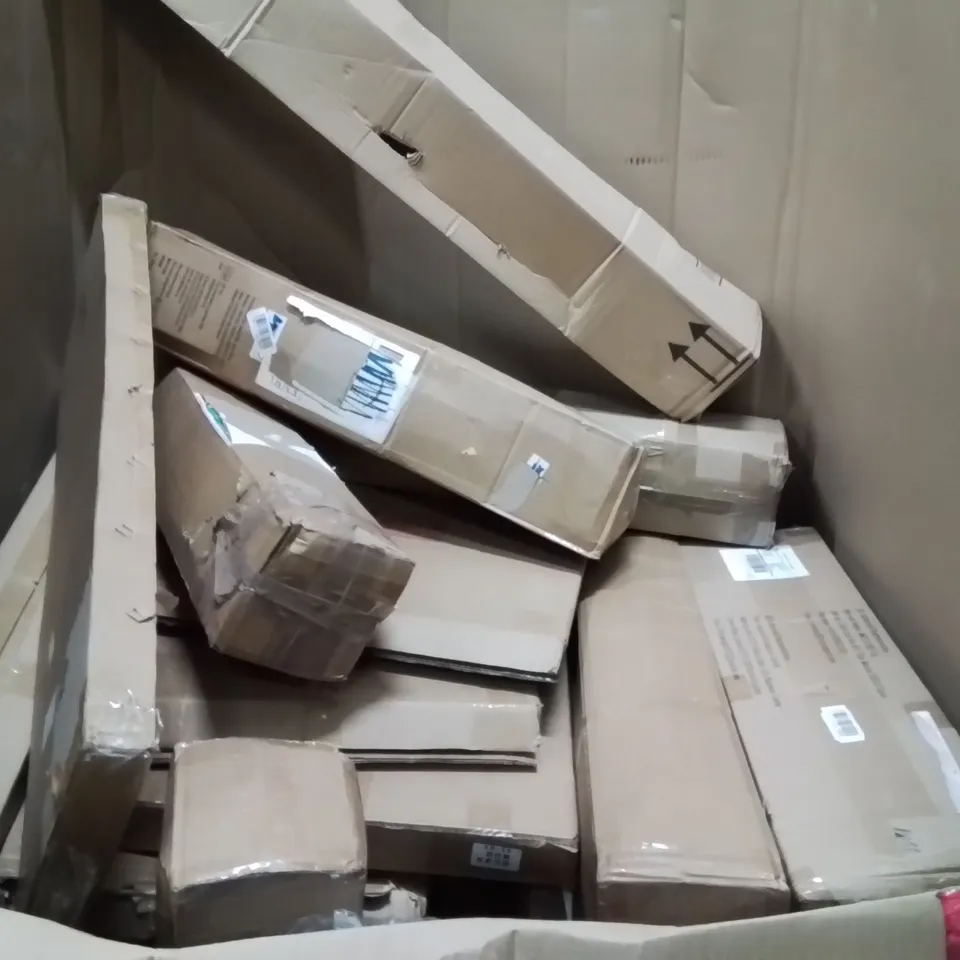 PALLET OF ASSORTED ITEMS TO INCLUDE: DOLL HOUSE, AIR BLOWER, KNITTING MACHINE, LED AQUARIUM LIGHT, CAMPING TENT ECT