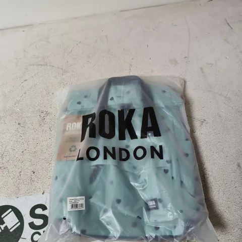 ROKA LONDON TEAL BACKPACK WITH HEART PRINT