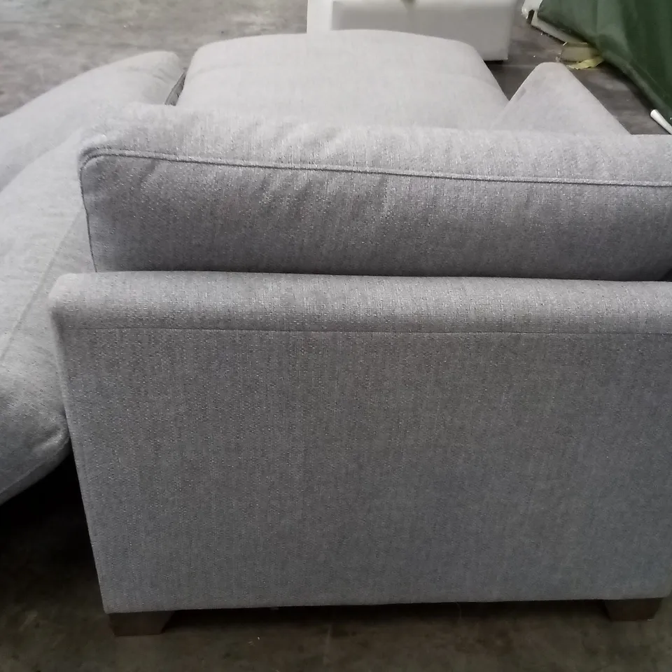QUALITY THE LOUNGE CO DESIGNER LHF CHAISE UNIT WITH CUSHIONS - GREY FABRIC 