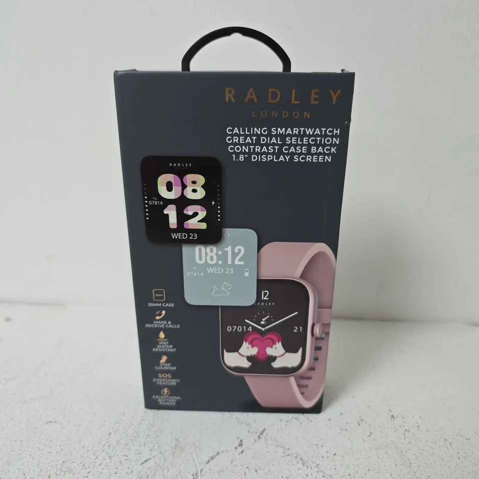 BOXED RADLEY SERIES 32 PINK SILICONE STRAP CALLING SMART WATCH