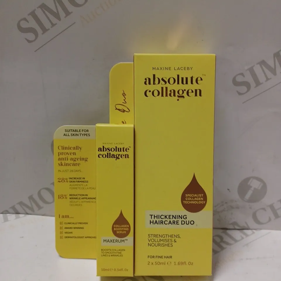 GIFT SET OF MAXINE LACEBY ABSOLUTE COLLAGEN MAXERUM BOOSTING SERUM 10ML & MAXINE LACEBY THICKENING HAIRCARE DUO 