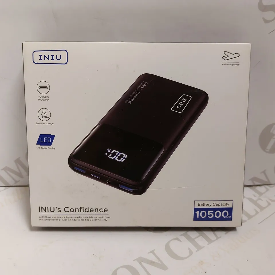 BOXED AND SEALED INIU FAST CHARGE POWER BANK - 10500MAH
