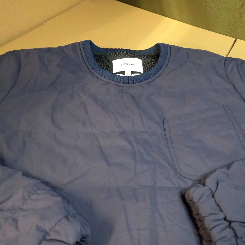 KESTIN NAVY PADDED FRONT POCKET JUMPER - XL