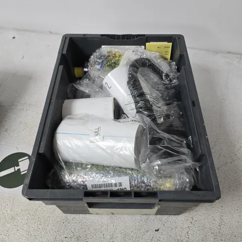 BOX CONTAINING A MIX OF 10 ASSORTED ITEMS INCLUDING PIN CONNECTORS, FILM ETC.