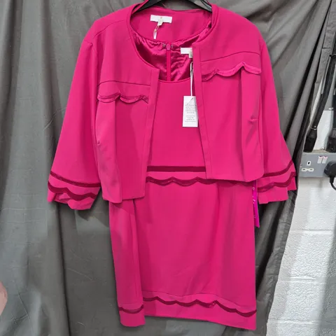 HOPE BY JOANNA HOPE PINK DRESS WITH MATCHING JACKET, UK SIZE 22