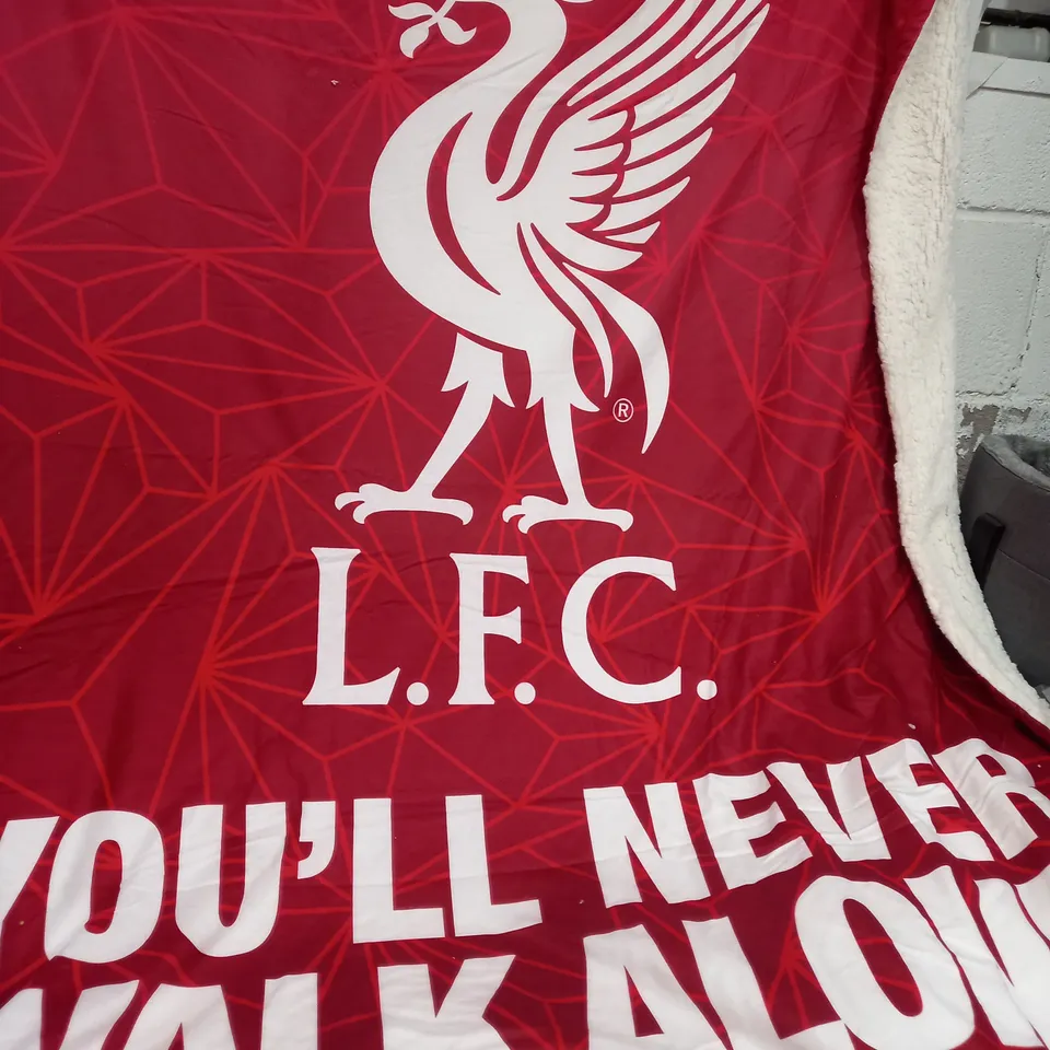 LIVERPOOL FC THROW BLANKET "YOU'LL NEVER WALK ALONE"