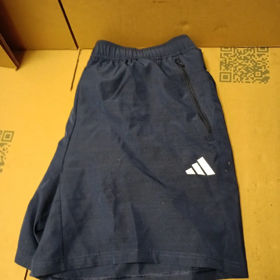 ADIDAS NAVY SHORTS WITH ZIP POCKET – 2XL