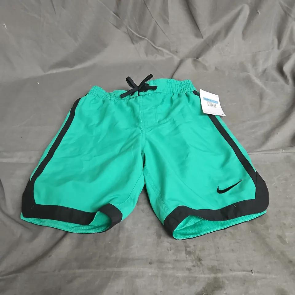 NIKE KIDS SWIM SHORT IN GREEN/BLACK SIZE M