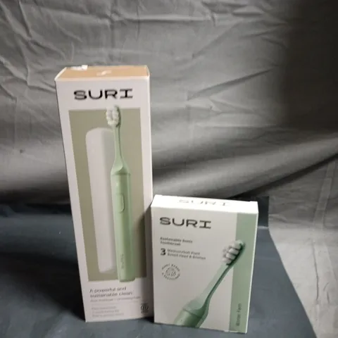 SURI ELECTRIC TOOTHBRUSH – MINT GREEN, BOXED (WITH SPARE HEAD)