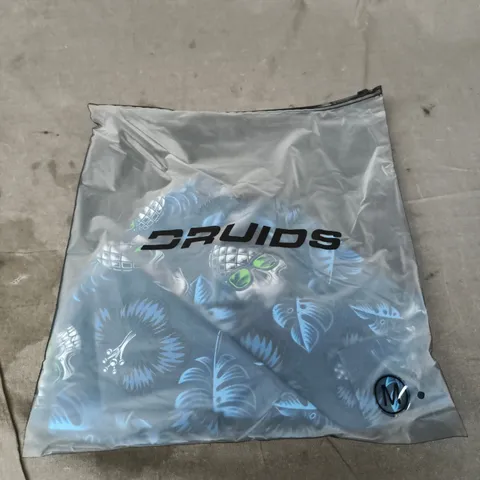 DRUIDS PINEAPPLE SKULL POLO SHIRT – NAVY & LIME – SIZE M 