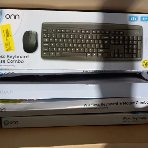BOX OF APPROXIMATELY 5 ASSORTED ONN COMPUTER KEYBOARDS