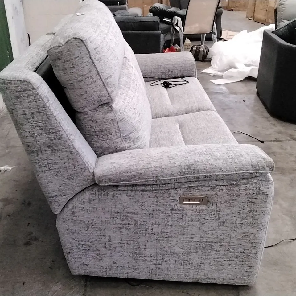 QUALITY BRITISH DESIGNER G PLAN MANUFACTURED ELLIS LARGE SOFA ELECTRIC RECLINER DBL -  ULTIMA SLATE