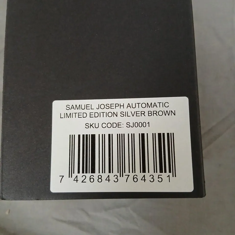 SAMUEL JOSEPH AUTOMATIC LIMITED EDITION SILVER BROWN DIAL WATCH (SJ0001)