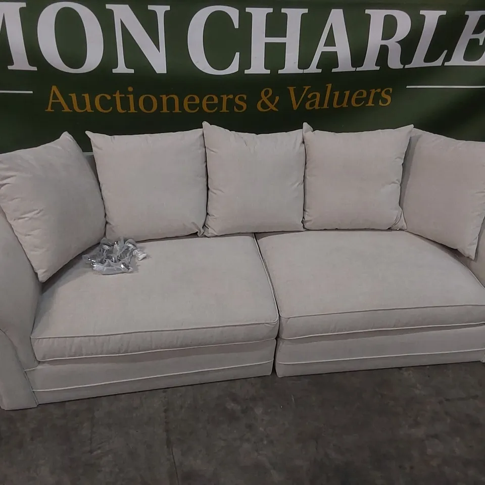 QUALITY DESIGNER DURY 4 SEATER FABRIC UPHOLSTERED SOFA