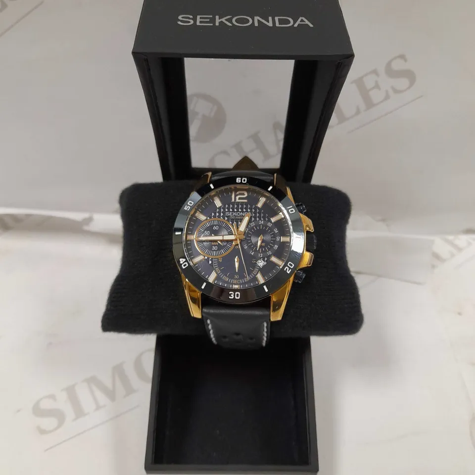 SEKONDA CHRONOGRAPH LEATHER STRAP MENS WATCH