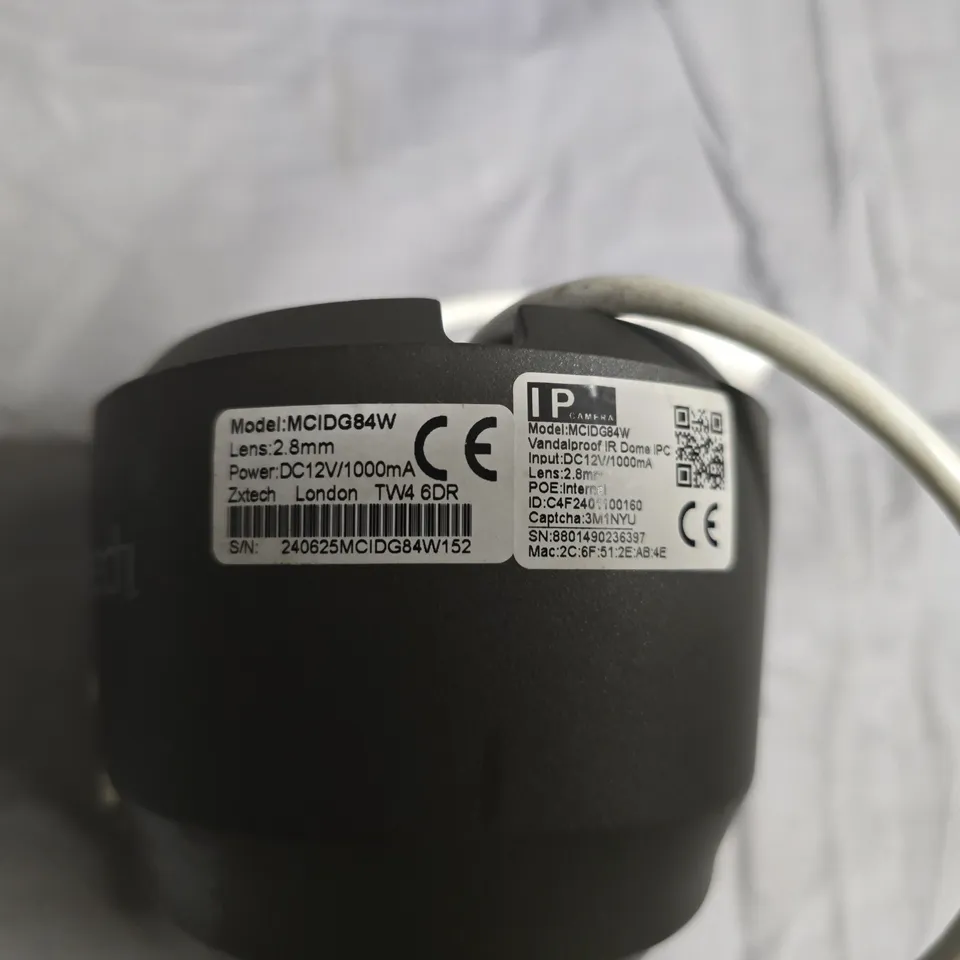 MCIDGB4W IP DOME CAMERA – 2.8MM LENS, DC12V