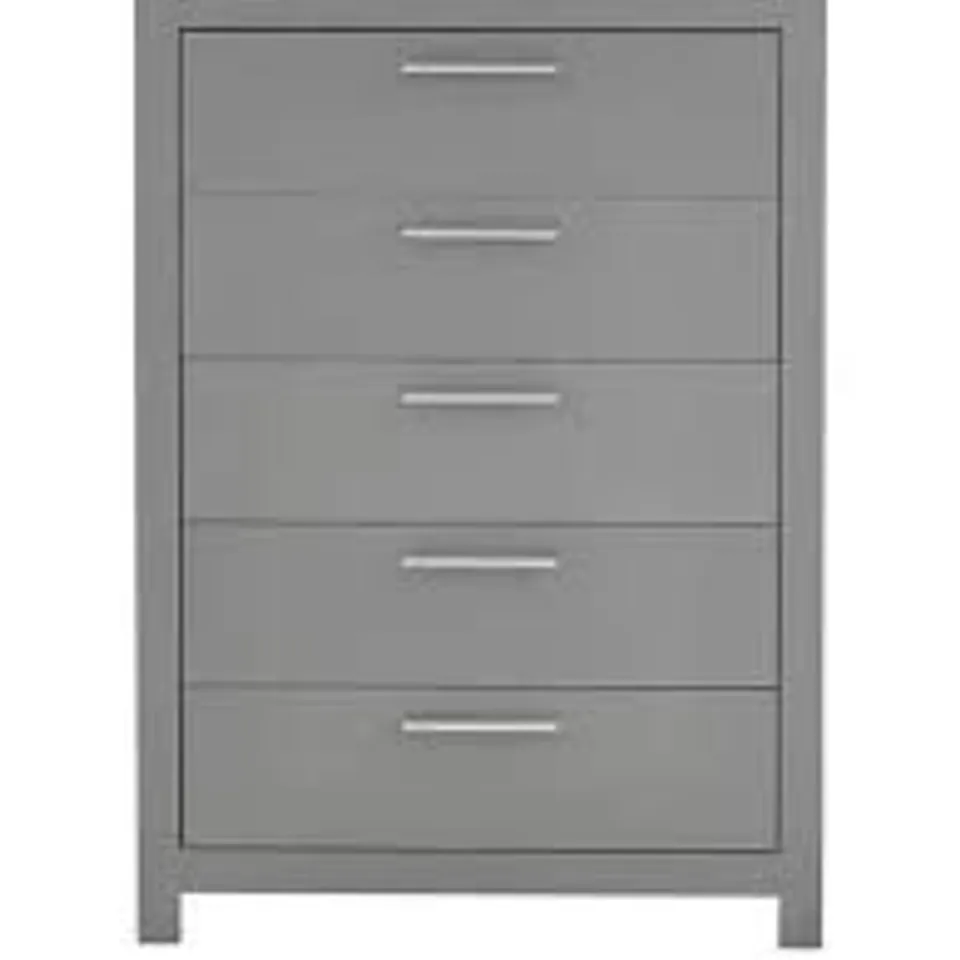 BOXED GRADE 1 RIO 5 DRAWER CHEST GREY (2 BOXES)