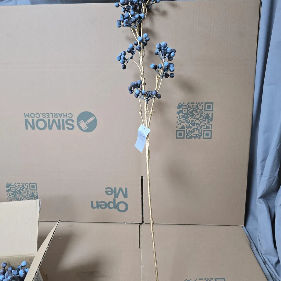 12X GISELA GRAHAM FAUX FLOWER BLUEBERRY PLANT