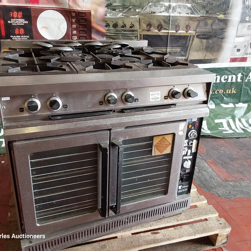 FALCON GAS FIRED 6 BURNER RANGE WITH DOUBLE DOOR OVEN Model GFKE