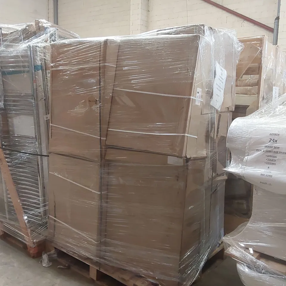 PALLET CONTAINING APPROXIMATELY 12x ASSORTED BASIN VANITY UNITS & TOILET WC UNITS