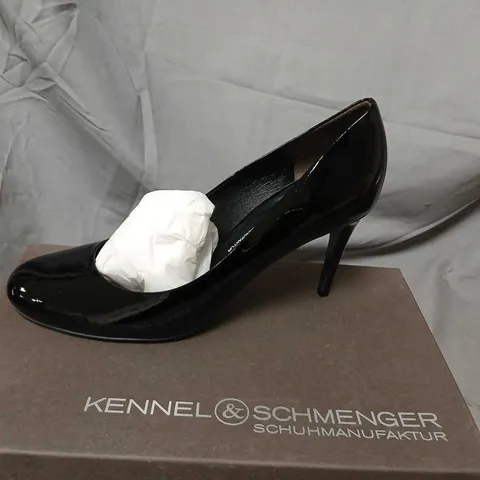 KENNEL & SCHMENGER BLACK PATENT LEATHER HIGH-HEELED PUMPS – WOMEN'S DESIGNER SHOES SIZE 7