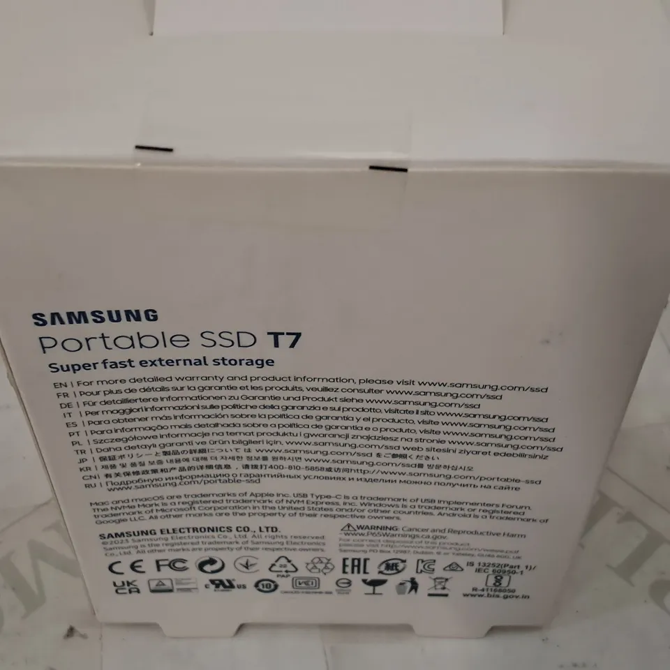 BOXED SAMSUNG PORTABLE SSD T7 - 1TB