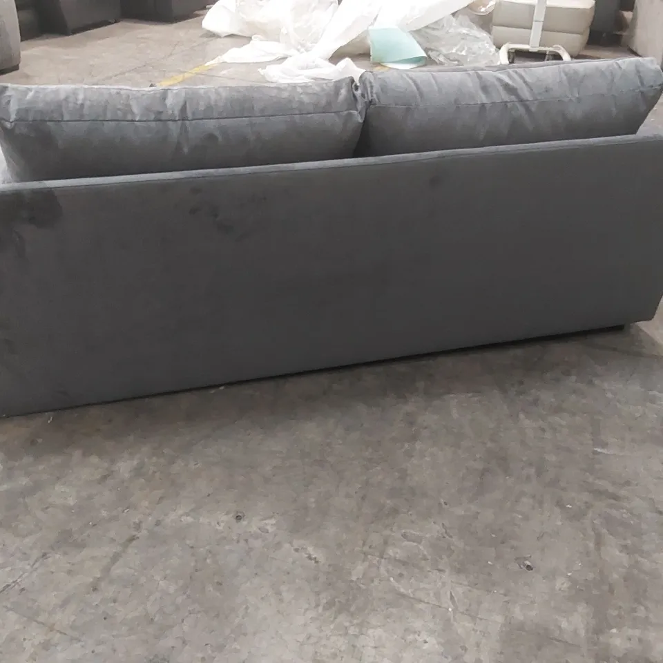 QUALITY DESIGNER VALENCIA 3 SEATER FABRIC UPHOLSTERED SOFA - GREY