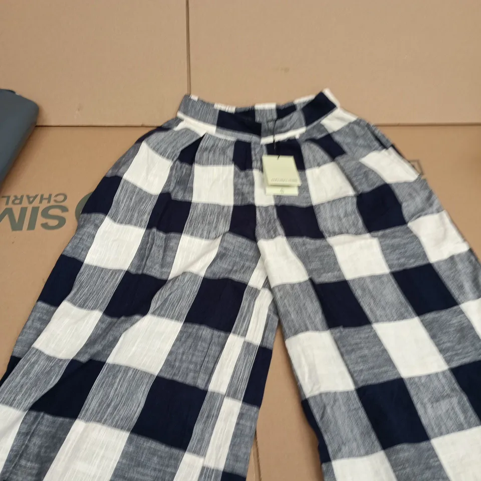 Jeron Blue Checked Trousers, Petite – UK 4 (EU 32)