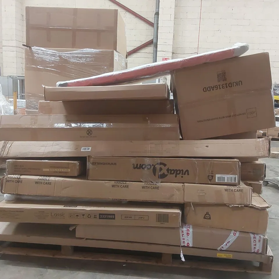 PALLET CONTAINING A LARGE QUANTITY OF ASSORTED FURNITURE PARTS