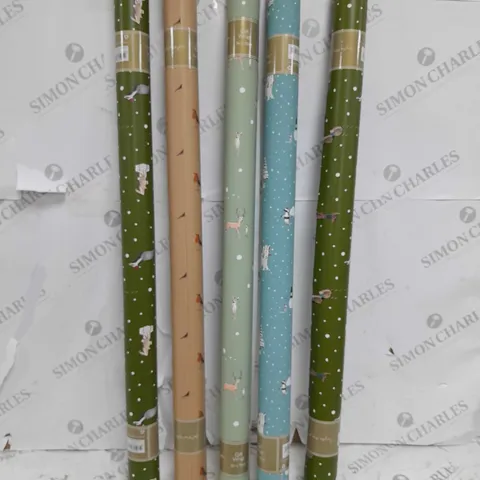 SET OF 5 CHRISTMAS WRAPPING PAPER