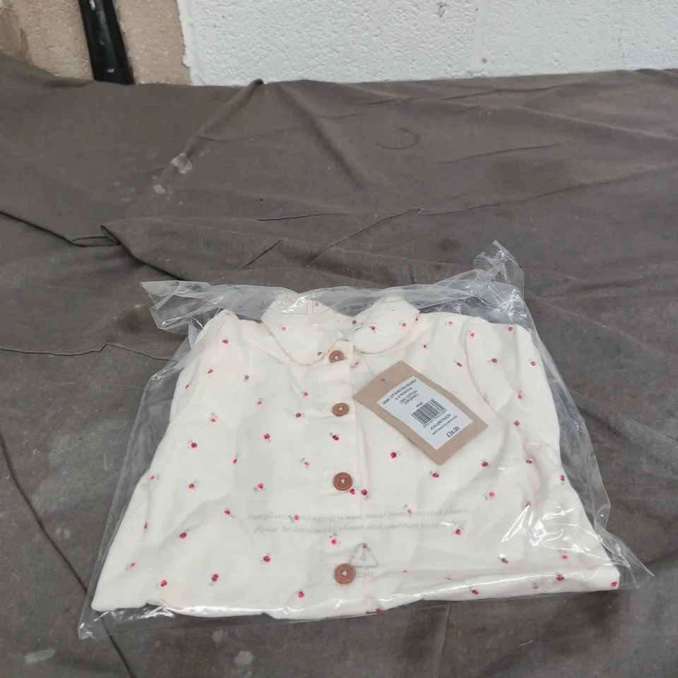 THE WHITE COMPANY ORGANIC COTTON FLORAL CORD JUMPSUIT – PINK, 0-3 MONTHS