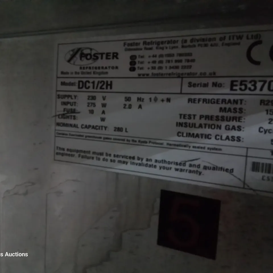 FOSTER ECO PRO G2 DOUBLE DOOR COUNTER FRIDGE Model DC1/2H