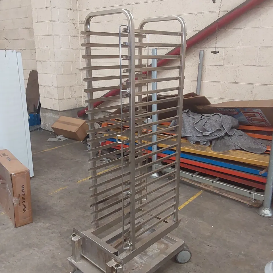 COMMERCIAL-GRADE, HEAVY-DUTY STAINLESS STEEL BAKERY TROLLEY