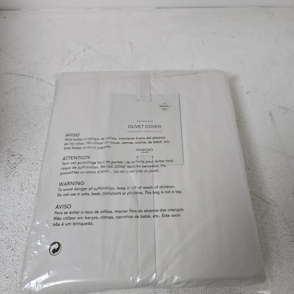 MANGO HOME DUVET COVER – GARMENT DYED, WHITE - SIZE 240CM X 220CM
