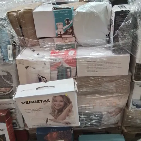 PALLET TO CONTAIN A LARGE QUANTITY OF ELECTRICAL PRODUCTS TO INCLUDE;VINTAGE TURNTABLE,HEATED BLANKET,HEATED MATTRESS PAD