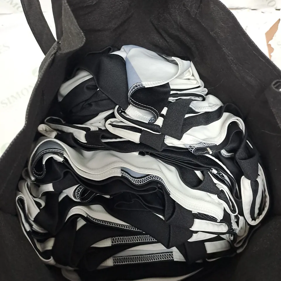 LOT OF ASSORTED BLACK AND WHITE ADIDAS FOOTBALL SHIRTS SIZE UNSPECIFIED 