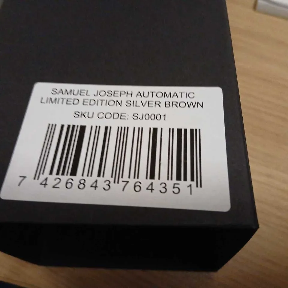 SAMUEL JOSEPH AUTOMATIC LIMITED EDITION SILVER BROWN WRISTWATCH