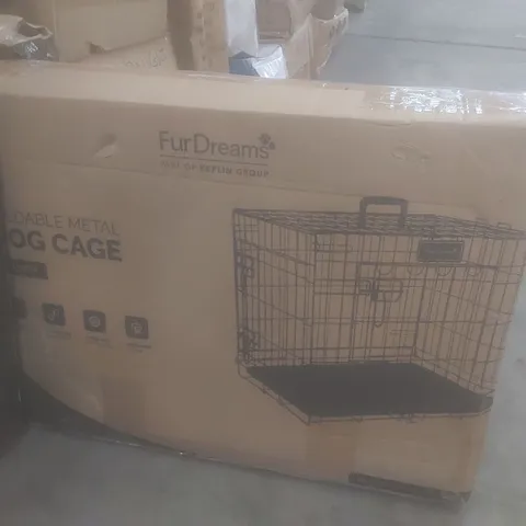 BOXED FUR DREAMS 24" FOLDING METAL DOG CAGE 