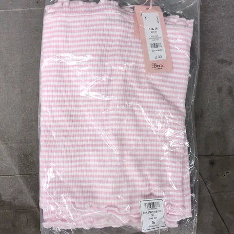 BAGGED BOUX AVENUE PINK STRIPE RIB CAMI SET SIZE UK 16