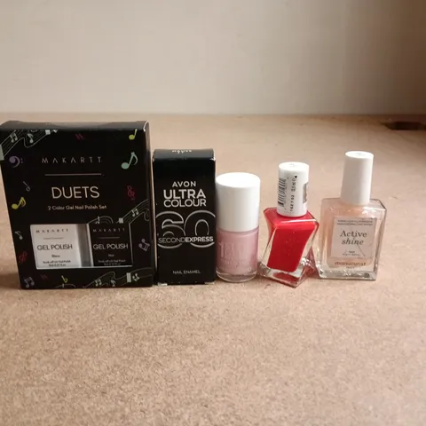 APPROXIMATELY 20 BOTTLES OF NAIL VARNISH TO INCLUDE ESSIE, AVON ULTRA COLOUR AND MANICURIST