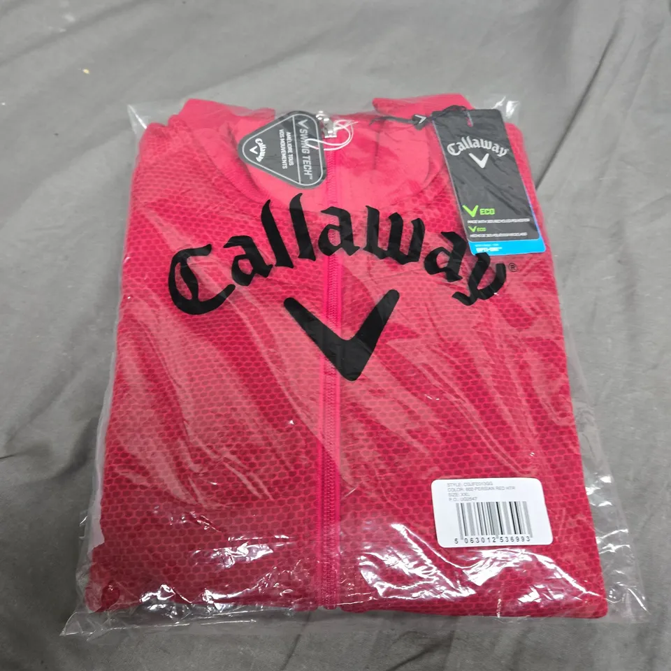 SEALED CALLAWAY OPTI-DRI RED PULL OVER JACKET - XXL